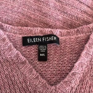 Eileen Fisher lavender wool/cashmere v-neck poncho